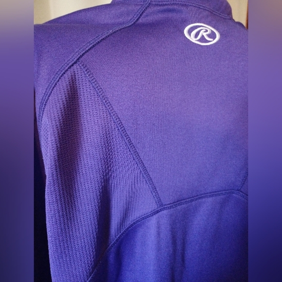 A Puyallup Vikings Baseball Purple Rawlings Fleece Pullover Shirt - Picture 5 of 9